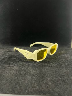 White Prada Glasses With Yellow Lenses