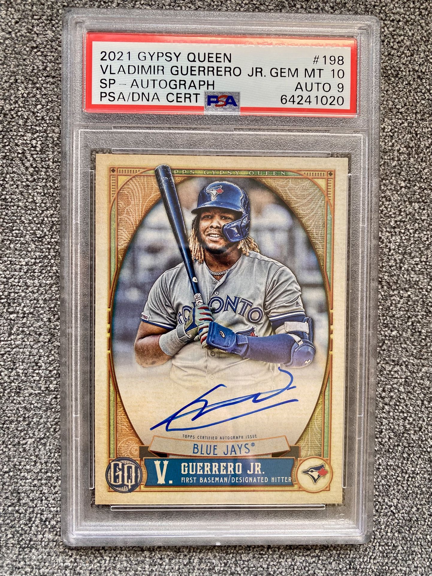 Vladimir Guerrero Jr. /99 image Variation 2021 Topps Gypsy Queen Auto PSA 10 SP Toronto blue jays autograph graded