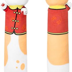 Terbaik 90cm Long Cat Plush Pillow, 36 Inch Orange Lucky Cat Body Pillow Soft and Huggable Cat Stuffed Animals Soft Plushies Kawaii Plush Throw Pillow