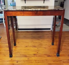Faux Marble Top Counter Height Table