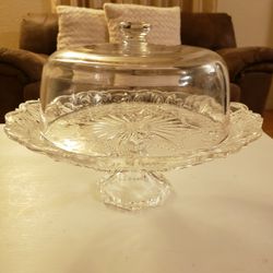 Antique Crystal Cake Stand 