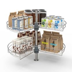 2-Tier Rotating Corner Cabinet Organizer – Lazy Susan Style