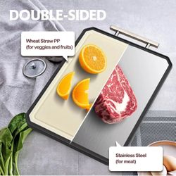 SNOWCLAD Stainless Steel Cutting BoardDouble Sided Steel Cutting Board