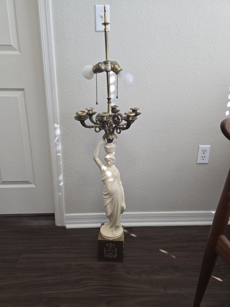 Antique Italian Porcelain Fairy Lamp Candle Holder