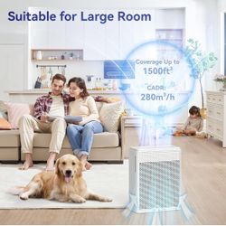 Air Purifiers for Home Pets Covers Up to 1500 Sq Ft,H13 Hepa Filter with Washable Pre-Filter