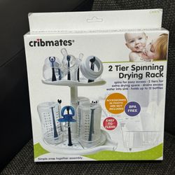 Cribmates 2 Tier Spinning Drying Rack, Holds up to 12 Bottles