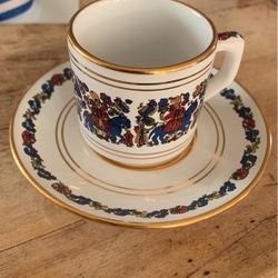 Greek 24 K Coffee And Saucer Set