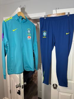 NWT Nike Team Brazil Men Soccer X-Large/2XL Full Track Suit 22/23 Blue Training
