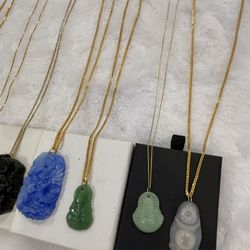 New Buddha Jade Charm With chain 