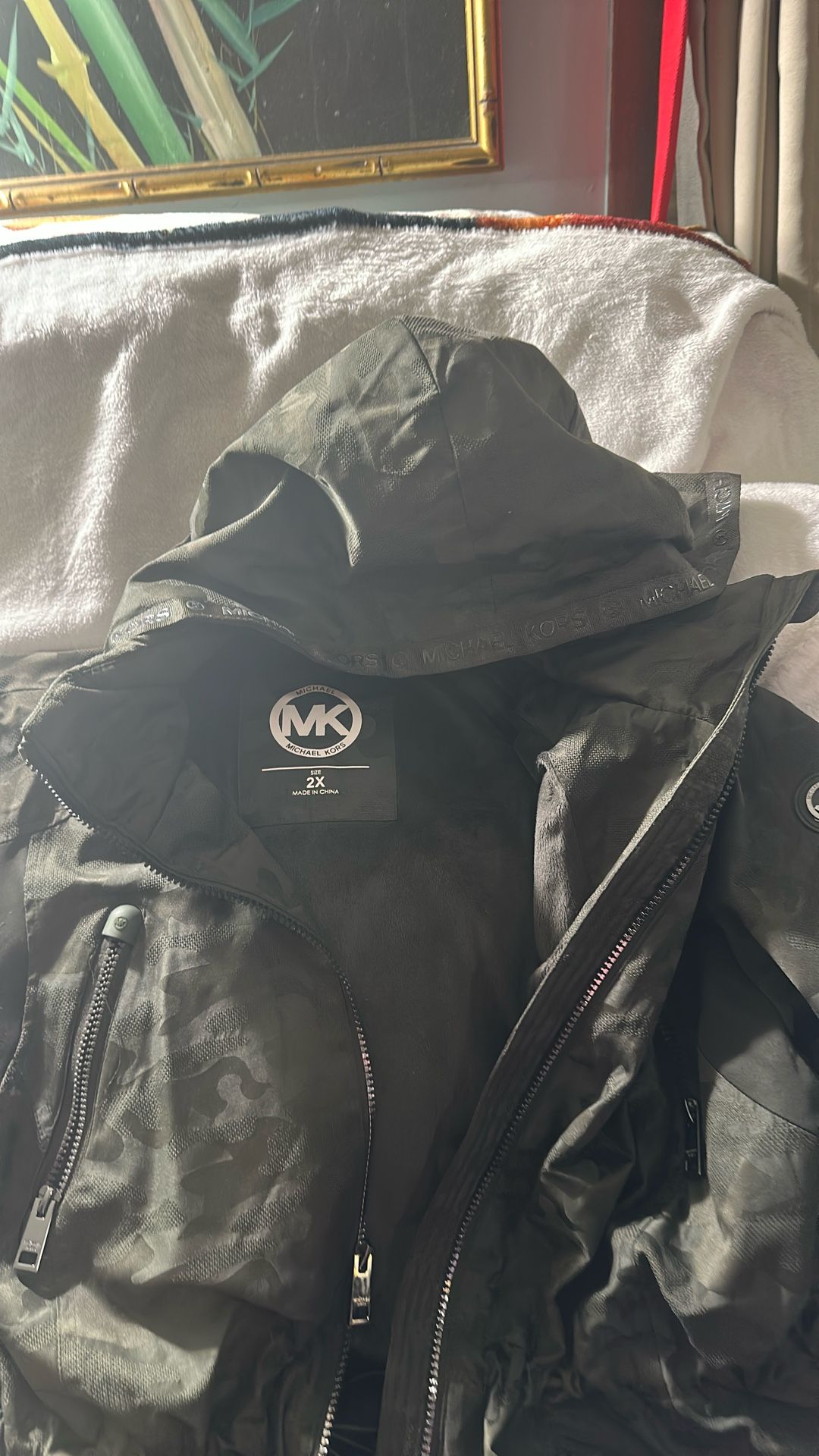 Michael Kors Coat Dark Green Comoflage