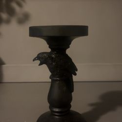 7 Black Raven Candle Holders