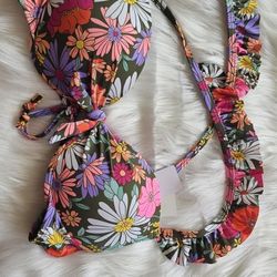 Salt + Cove Women's Printed Ruffle- Strap Push up Underwire Bikini Top, Created for Macy's - Multi