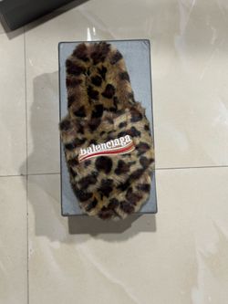 Balenciaga leopard slides