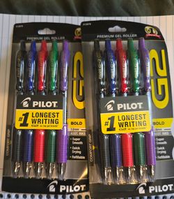 NEW Pilot G2 Gel Pens 5 Pack – Bold Assorted Colors