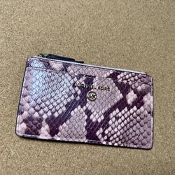 Michael Kors Pink Faux Snakeskin Card Holder 