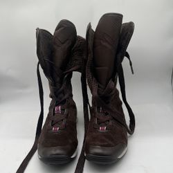 Puma 2000s Vintage Fleece Lined Suede Sneaker Winter Knee Boots Y2K size 8