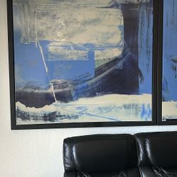2 Black And Blue Wall Paintings