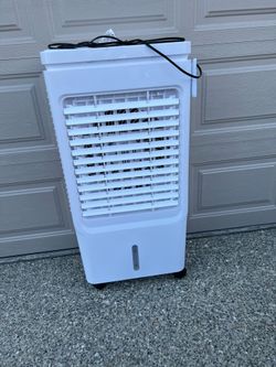 Fan ZOKOP American standard FLS-Z33DR electric fan 110V 150W 40L with remote control, LCD display, 4 ice crystals with casters, ABS plastic white