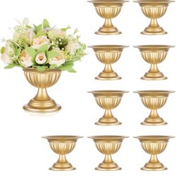 Gold Metal Urn Vases For Flowers 