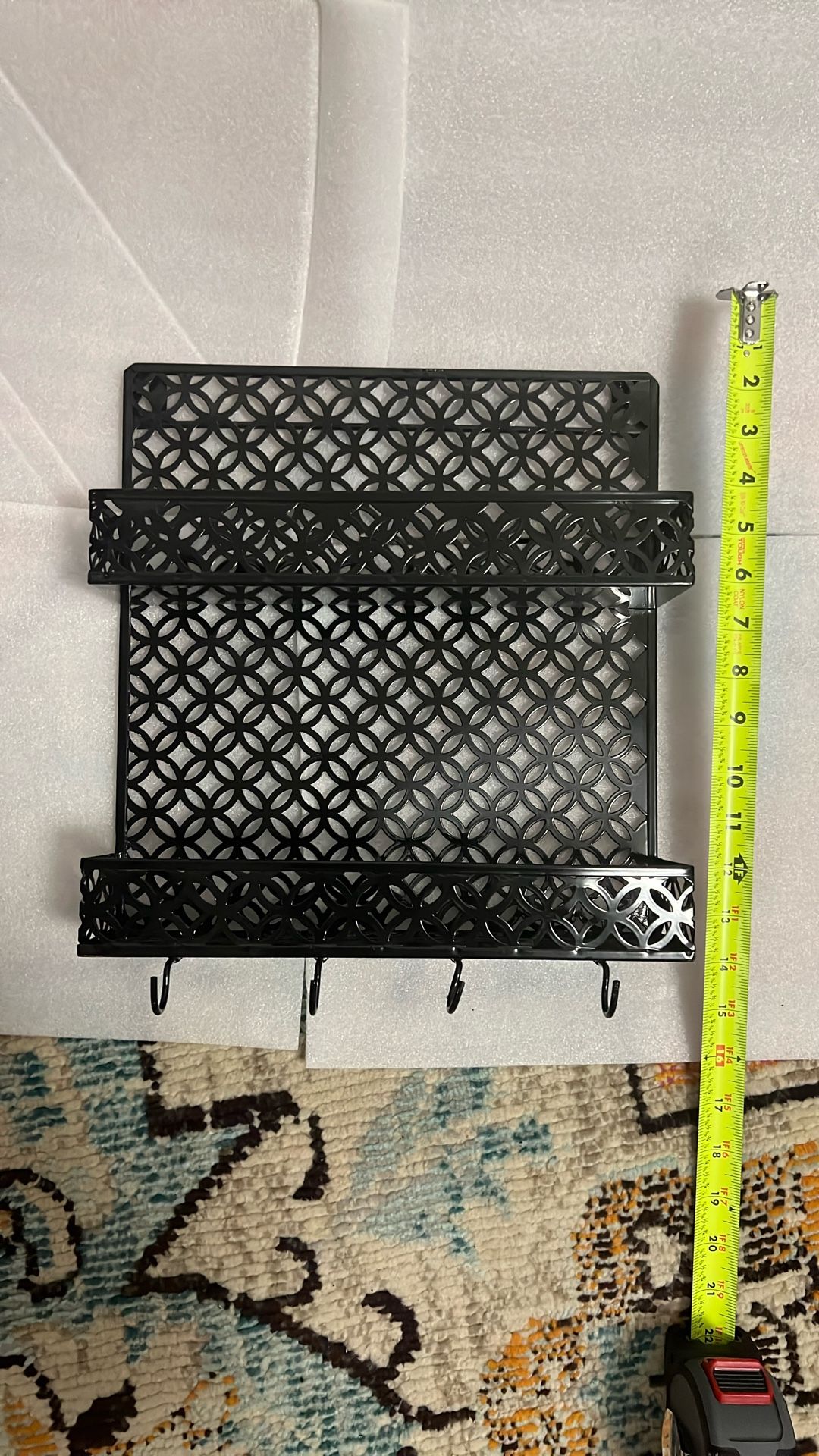 Bathroom/kitchen/spice Rack Metal Organiser With Hooks 