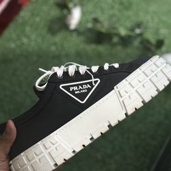 Prada Wheel Gabardine Canvas Sneakers