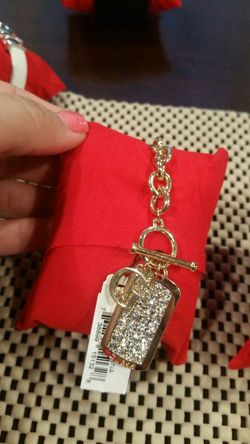 Diamond block guess bracelet