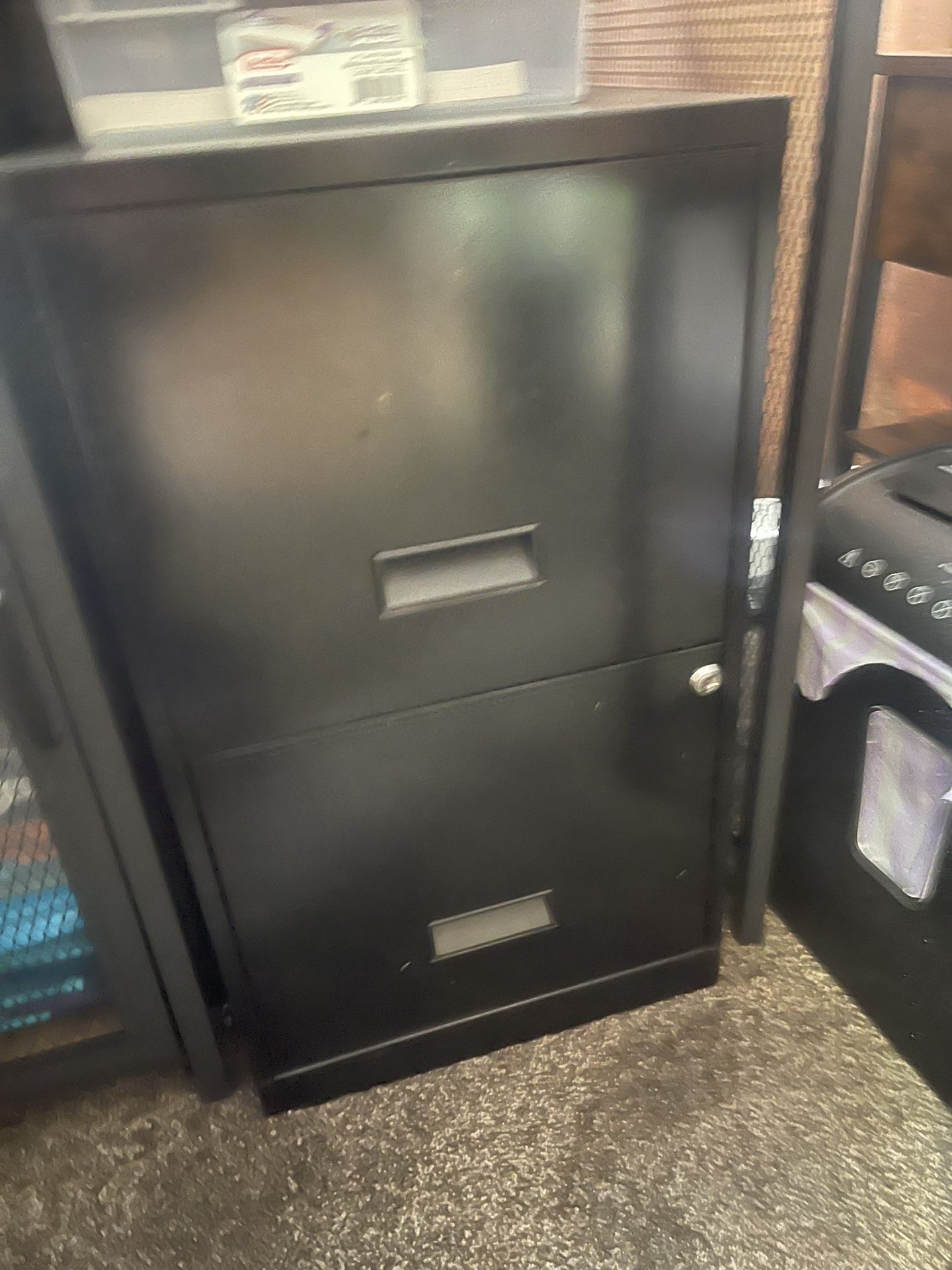 BLACK FILE CABINET 2 DRAWERS