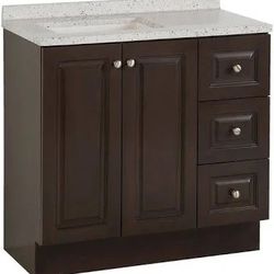 Vanity And Refrigerator 