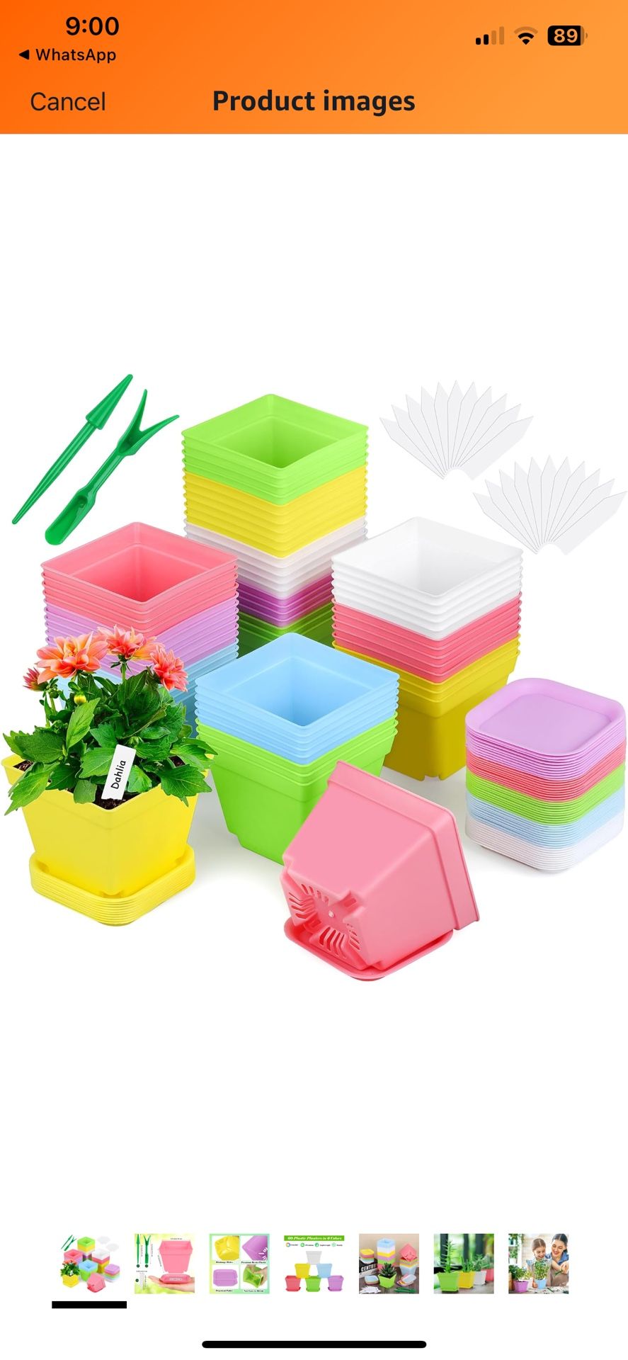 Amyhill 160 Pcs 4 Inch Nursery Pots with Saucer Plastic Square Planting Pots Multi Colored Seed Starting Pots for Flower Succulent Transplanting Indoo