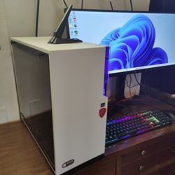 Gaming Computer RTX 4070Ti 8GB Ryzen 7 5700X 64GB DDR4 Ram 1TB SSD+1TB HDD WiFi MSI B550 Gaming Plus Motherboard, Windows LG 34" UHD Monitor Gaming Ke
