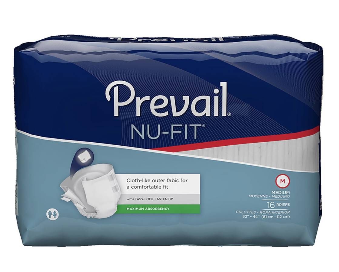 Prevail Nu-FIT Briefs, diapers Medium,