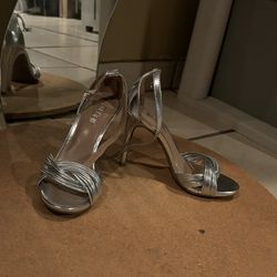 Silver High Heels Shoes 