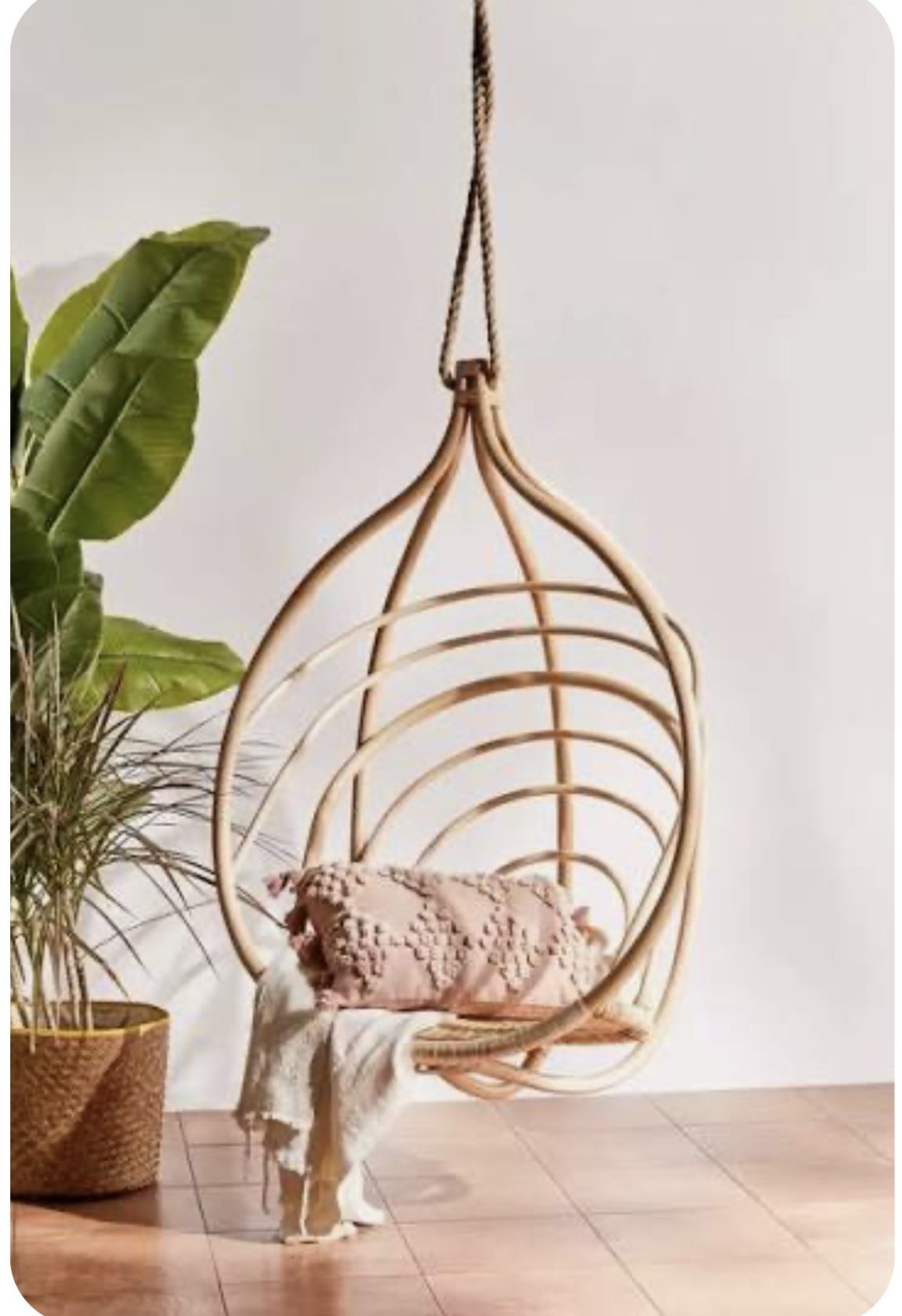 Urban Outfitters Miriam Boho Rattan Hanging Chair