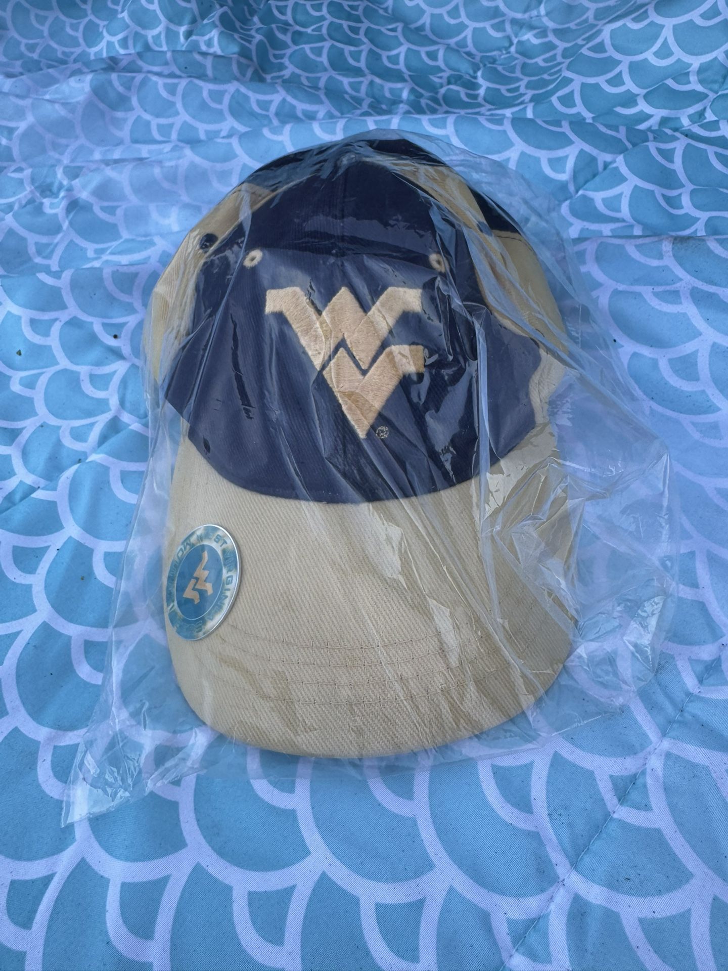 West Virginia Mountaineers Adjustable Cap/Hat. With Bottle Cap In Brim