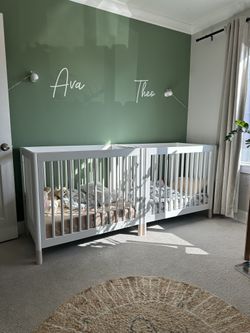 Two Gelato Convertible Mini Cribs