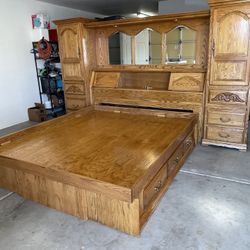 Vintage Oak California King Bed Frame 