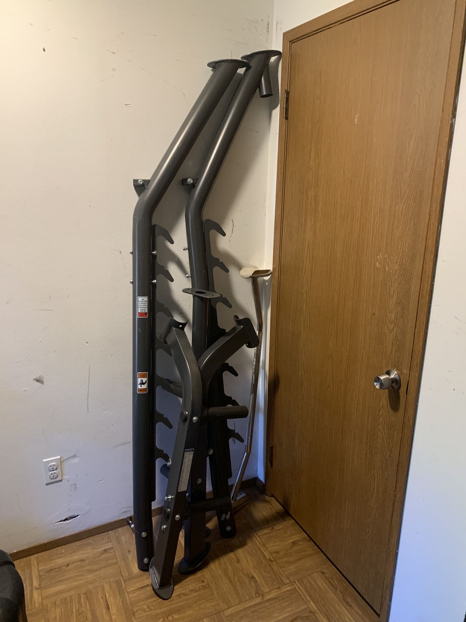 HOIST Squat Rack with Pull-up Bar, Safety Spotters, Multiple Bar Hooks, Barbell Storage and Weight Pins