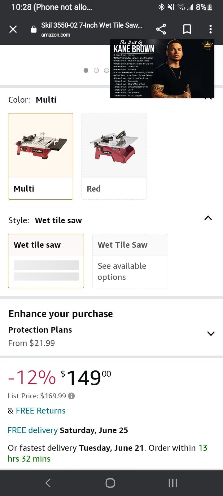 Skill Saw Wet Saw Tile Saw