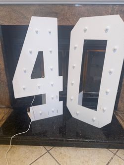 Light up numbers for 40th birthday 2.4 ft tall