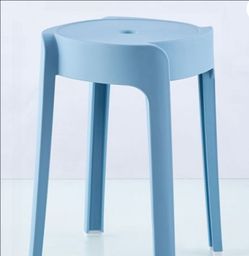 Light Blue Stackable Classroom Stool Set of 6 – 18 Inch Commercial Grade Flexible Seating for School, Office & Home – Heavy Duty 500 lb Plastic Stools