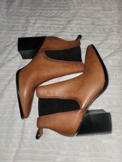Steve Madden Knoxi Pull On Ankle Boots Heels Cognac Brown Women’s Size 9.5  M