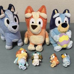 Bluey Plush and Figures Lot $10 for All