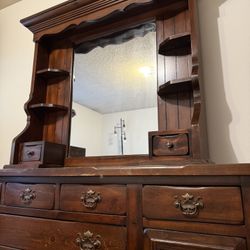 Wood Vanity Mirror + Dresser