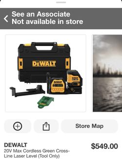 NEW!!!!!NUEVO SPECIAL!!NEW/NUEVO DEWALT  20V Max Cordless Green Cross-Line Laser Level (Tool Only)