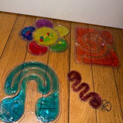 LOT OF COLOR SORTING SQUISHY PLASTIC FIDGET TOYS