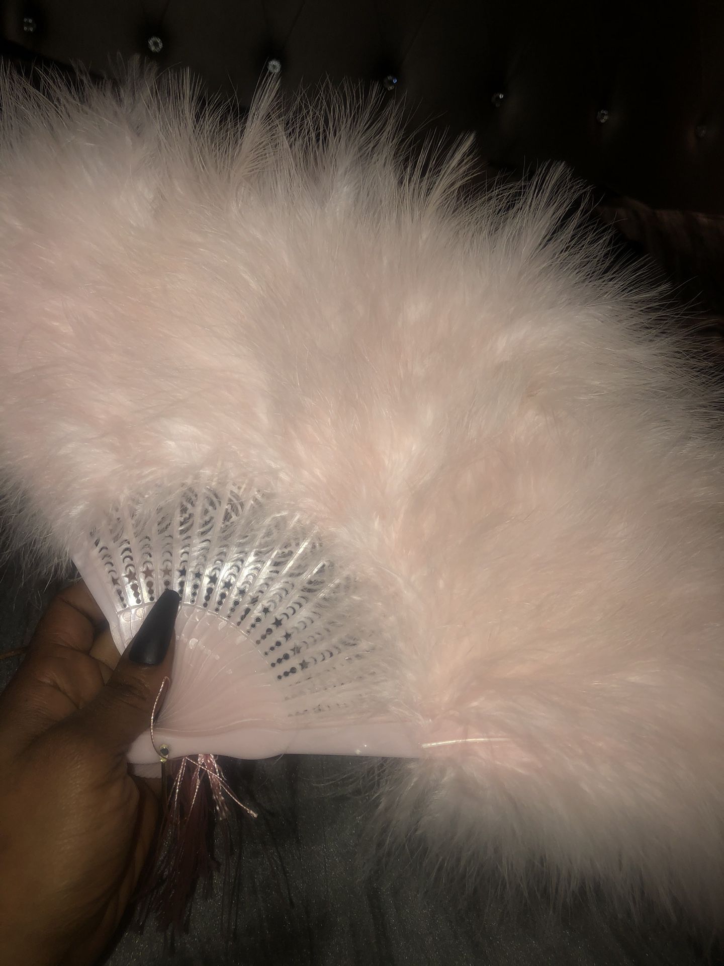 60th Birthday Headband With Pink Feathers Fan