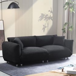 New  Mid Century Modular Sectional Couch Fabric Upholstered 3 Seater, White Or Black