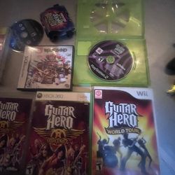 Xbox 360 ,ps2 ,Wii Hero Guitar Games 