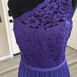 True Color Purple Dress One Shoulder