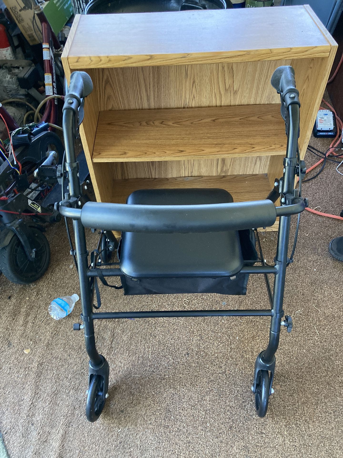 Equate Rolling Walker For Seniors, Disabled Or Injured. Walker with Seat and Wheels, Black